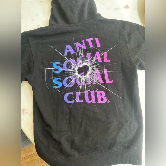 Anti Social Social Club Shattered Glass Black Pullover Hoodie size S - Picture 7 of 9